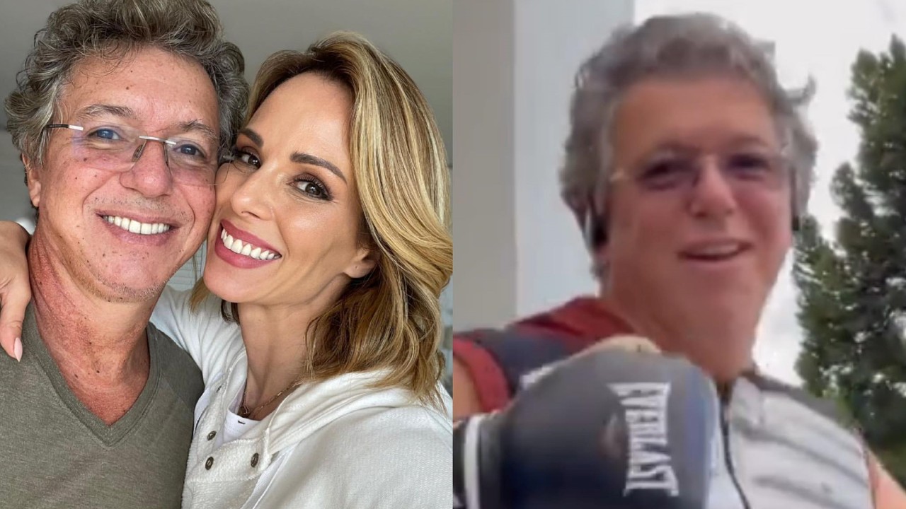 Ana Furtado se derrete ao ver Boninho malhando em cobertura com vista para o mar: “Meu amor veio das estrelas”