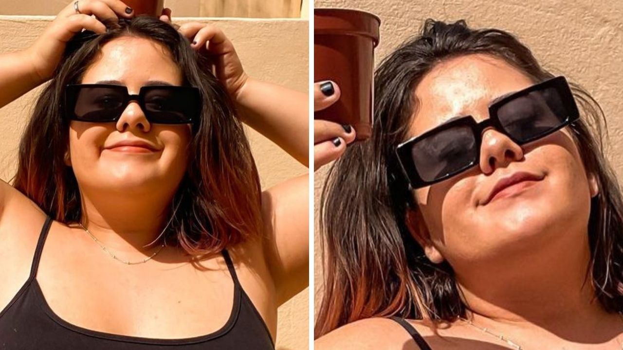 Karol Lannes posa de regata e calcinha exibindo corpo real ao tomar sol: “Nada mais bonito do que a realidade”
