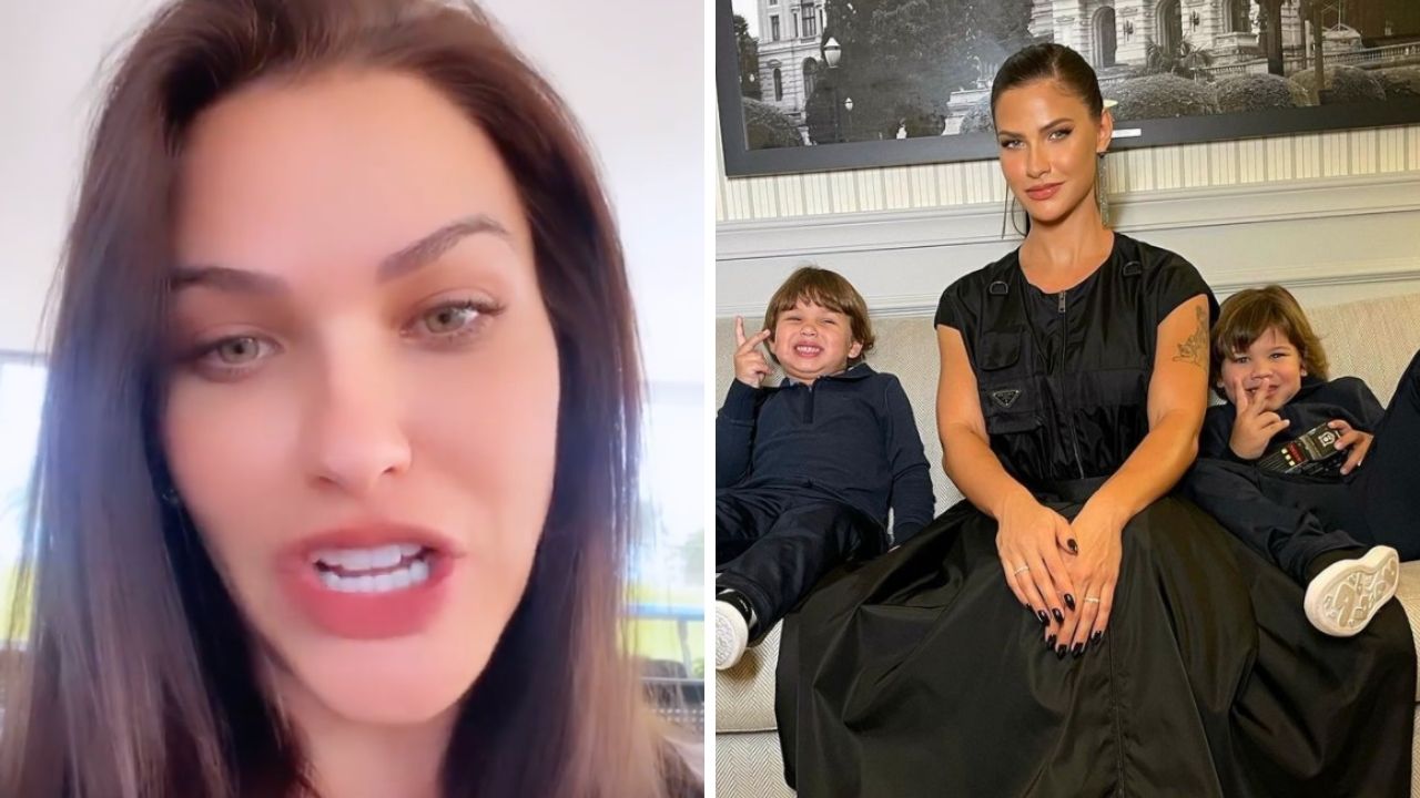 Andressa Suita mata a curiosidade dos fãs e revela motivo pelo qual veste os filhos sempre iguais: “O choro é certo”