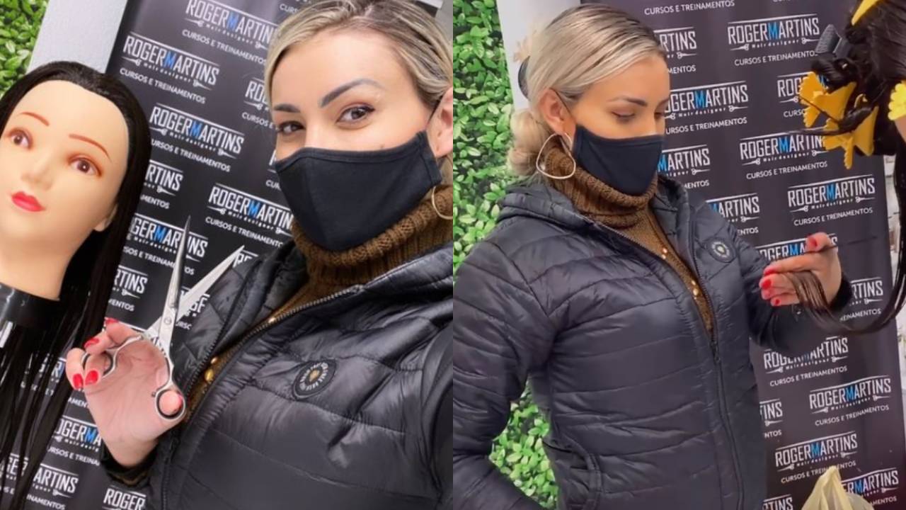 Nova profissão! Após trabalhar como manicure, Andressa Urach aposta em curso de cabeleireiro: “Tô amando”