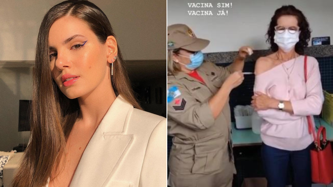 Emocionada, Camila Queiroz celebra vacinação da mãe contra Covid-19: ”Viva o SUS”