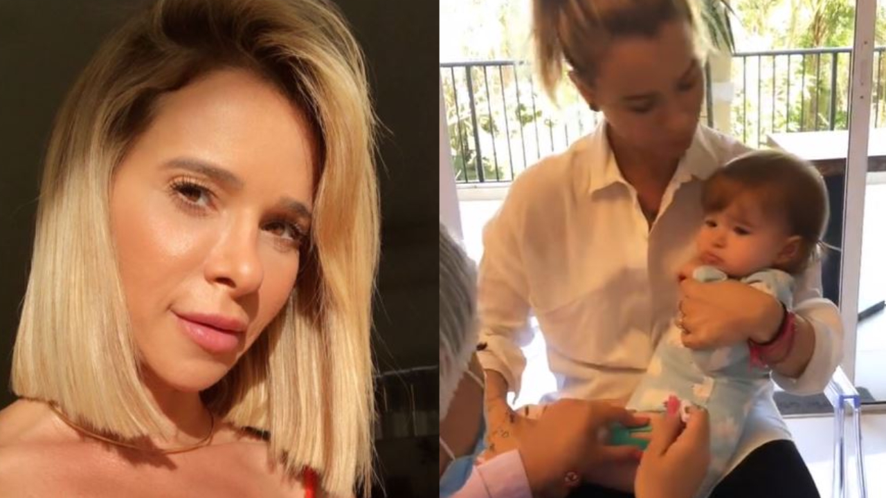 Dany Bananinha grava a filha sendo vacinada e alerta: “Não deixem de vacinar”
