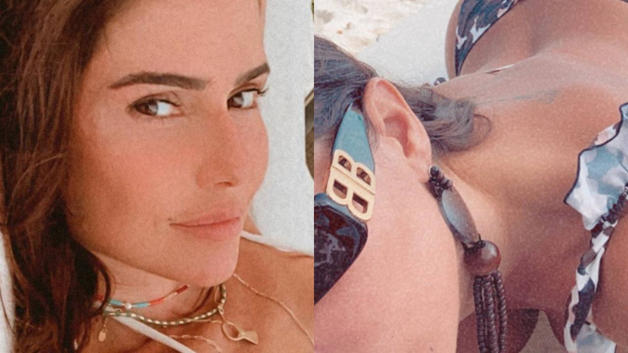 Nas Maldivas, Deborah Secco empina o bumbum de fio dental e renova marquinha de sol à beira do mar