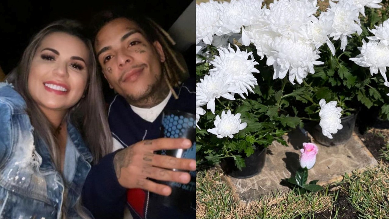 No Dia dos Namorados, viúva de MC Kevin visita túmulo do funkeiro e presta homenagem: “Um dia te encontro”