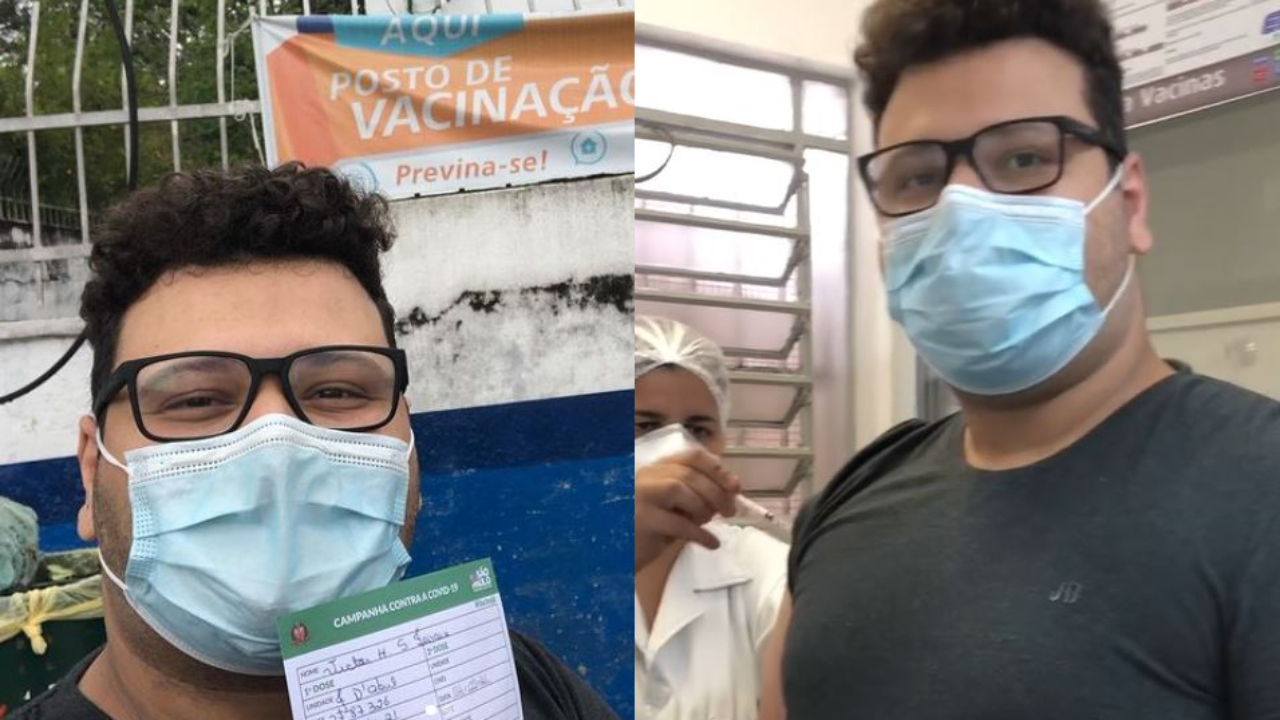 Ex-BBB Victor Hugo manda recado para negacionistas e celebra primeira dose do imunizante: “Vacina é importantíssima!”