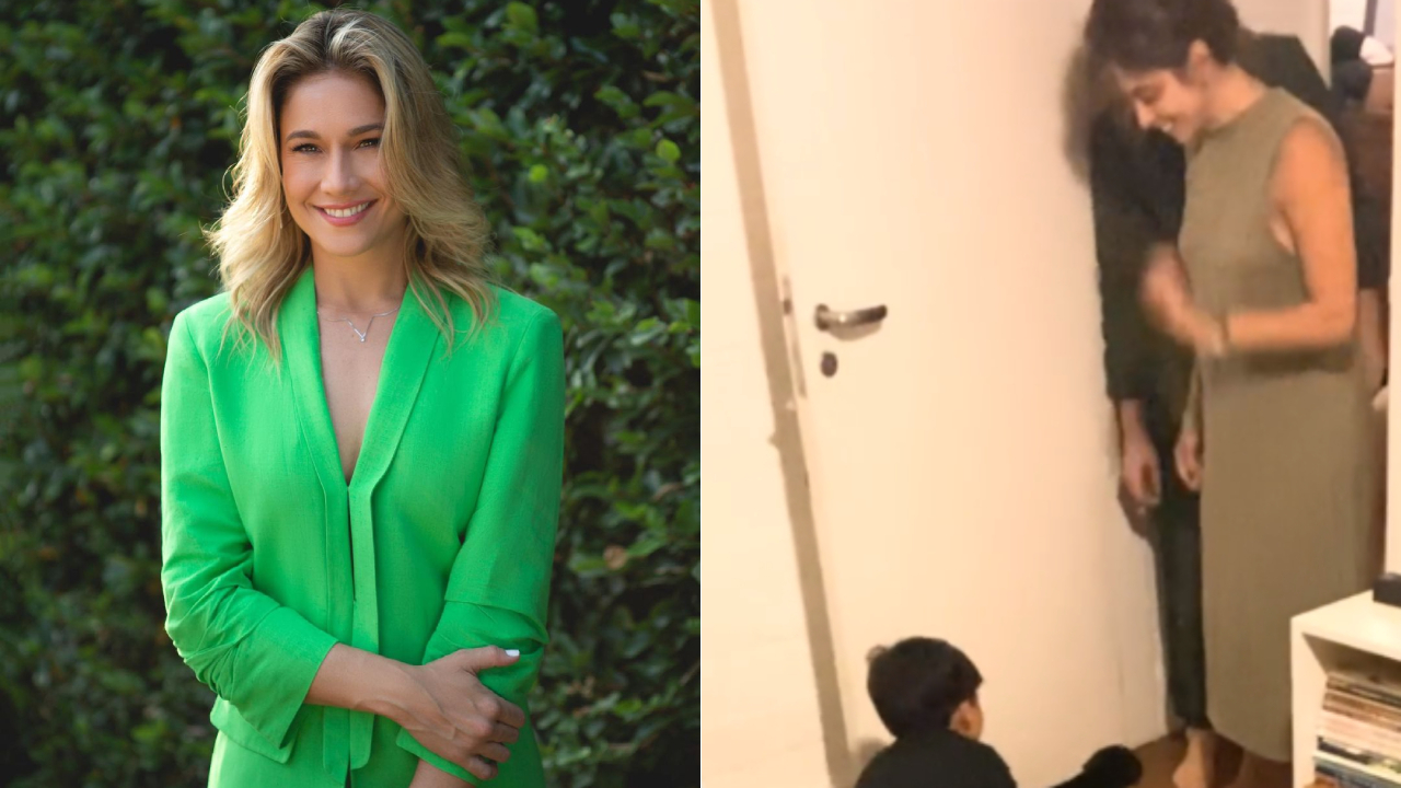 Fernanda Gentil explode fofurômetro ao mostrar reação do filho ao conhecer cachorra adota pela família: ”Sou o pai”