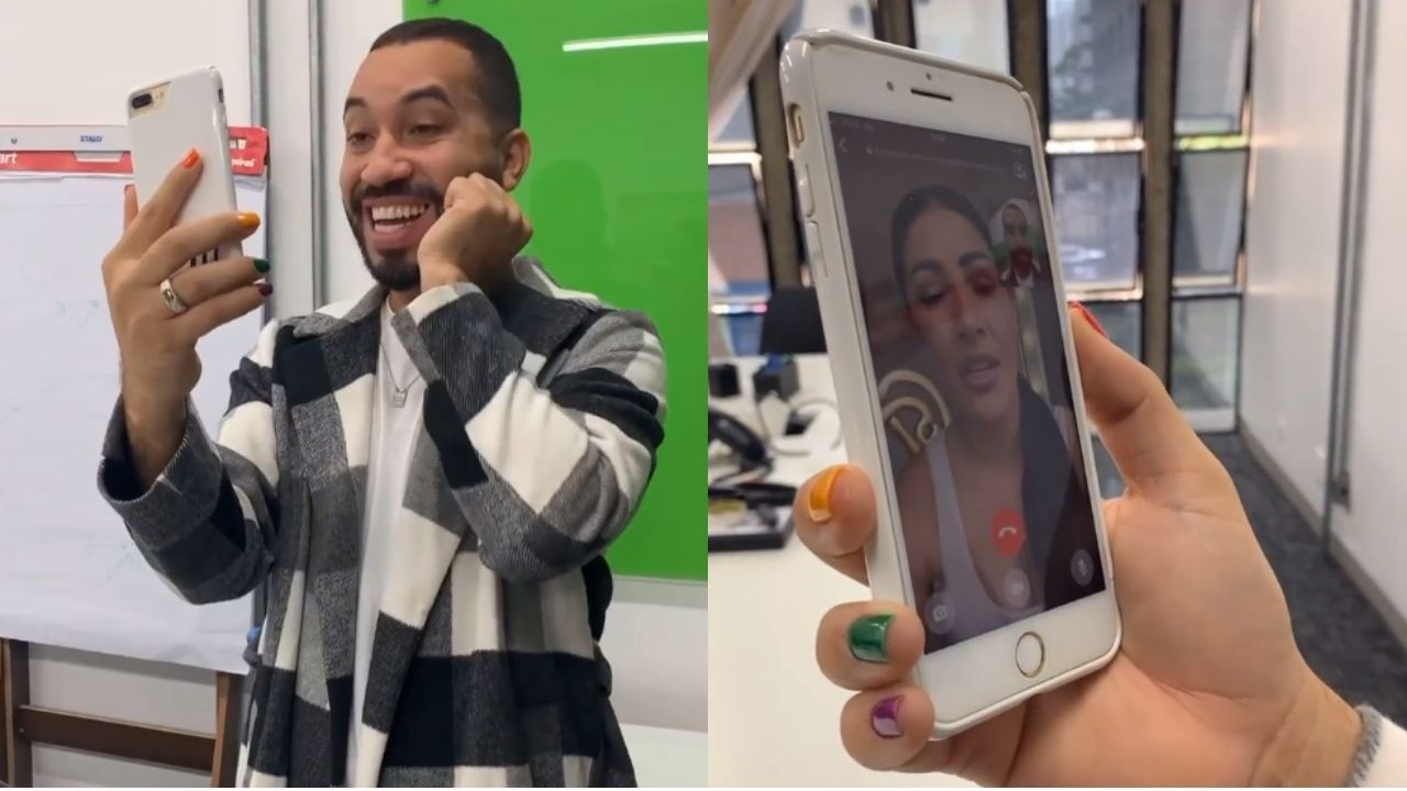 Sucesso! Ex-BBB Gilberto surge em videochamada com Simaria e recebe conselho exclusivo: “Eu fiquei doidinho”