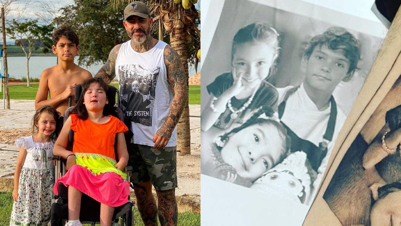 Henrique Fogaça faz tatuagem realista de foto dos filhos e encanta web com homenagem: “Minha vida”