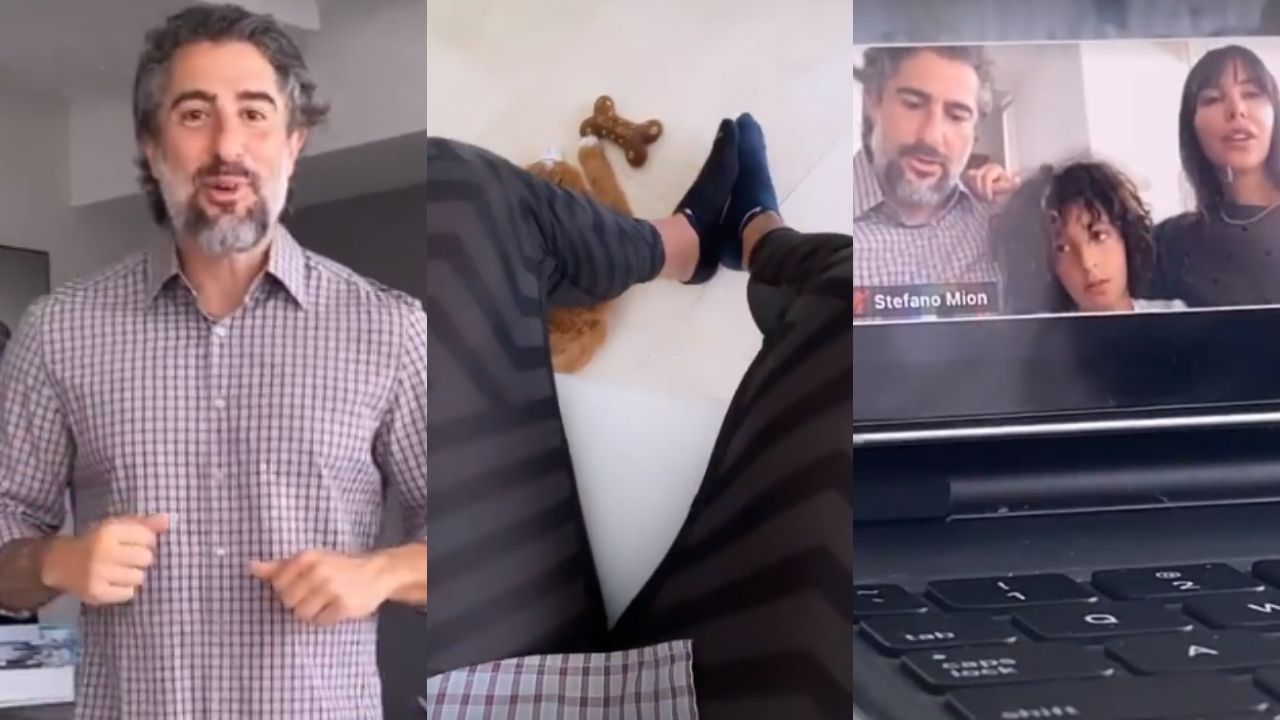 Gente como a gente! Marcos Mion abandona formalidade e usa calça legging em formatura online do filho: “Muito chique”