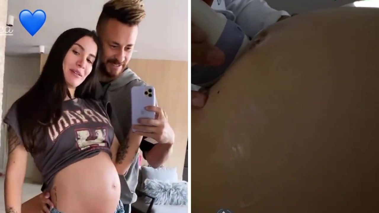 No oitavo mês de gravidez, ex-BBB Bianca Andrade faz ultrassom e pai se emociona ao ver o rostinho do bebê: “Tá grandão”