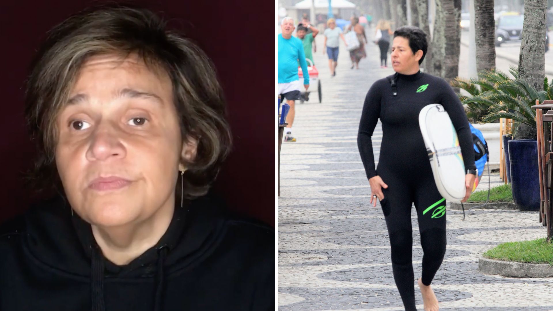 Após ignorar pedido de casamento de Claudia Rodrigues, empresária surfa no Rio