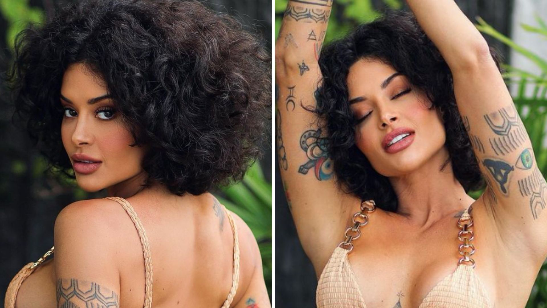 Aline Campos posa com o cordão do biquíni atoladinho em clique quente: “Espetáculo”