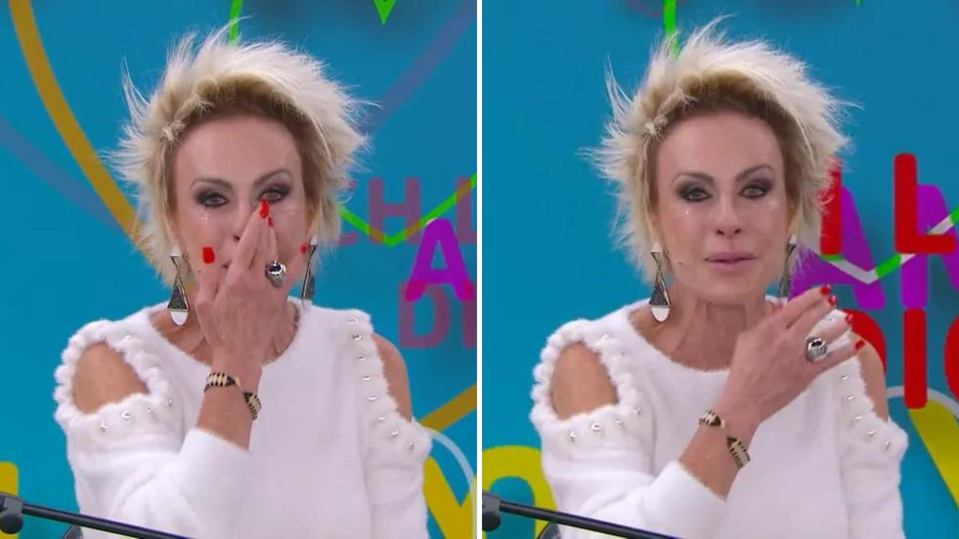 Bateu? Ana Maria tem crise de choro ao ouvir música romântica no Mais Você: “Por amor”