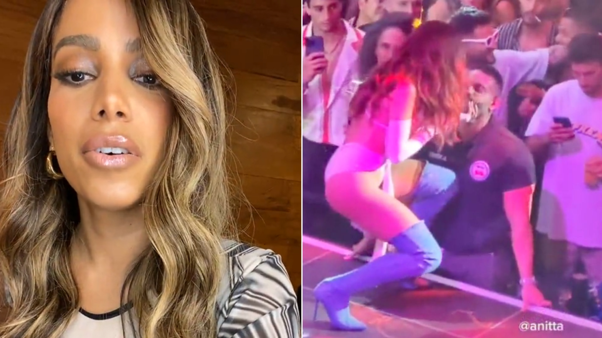 Anitta se irrita após rumores que teria beijado segurança em show: “Porr* chato”