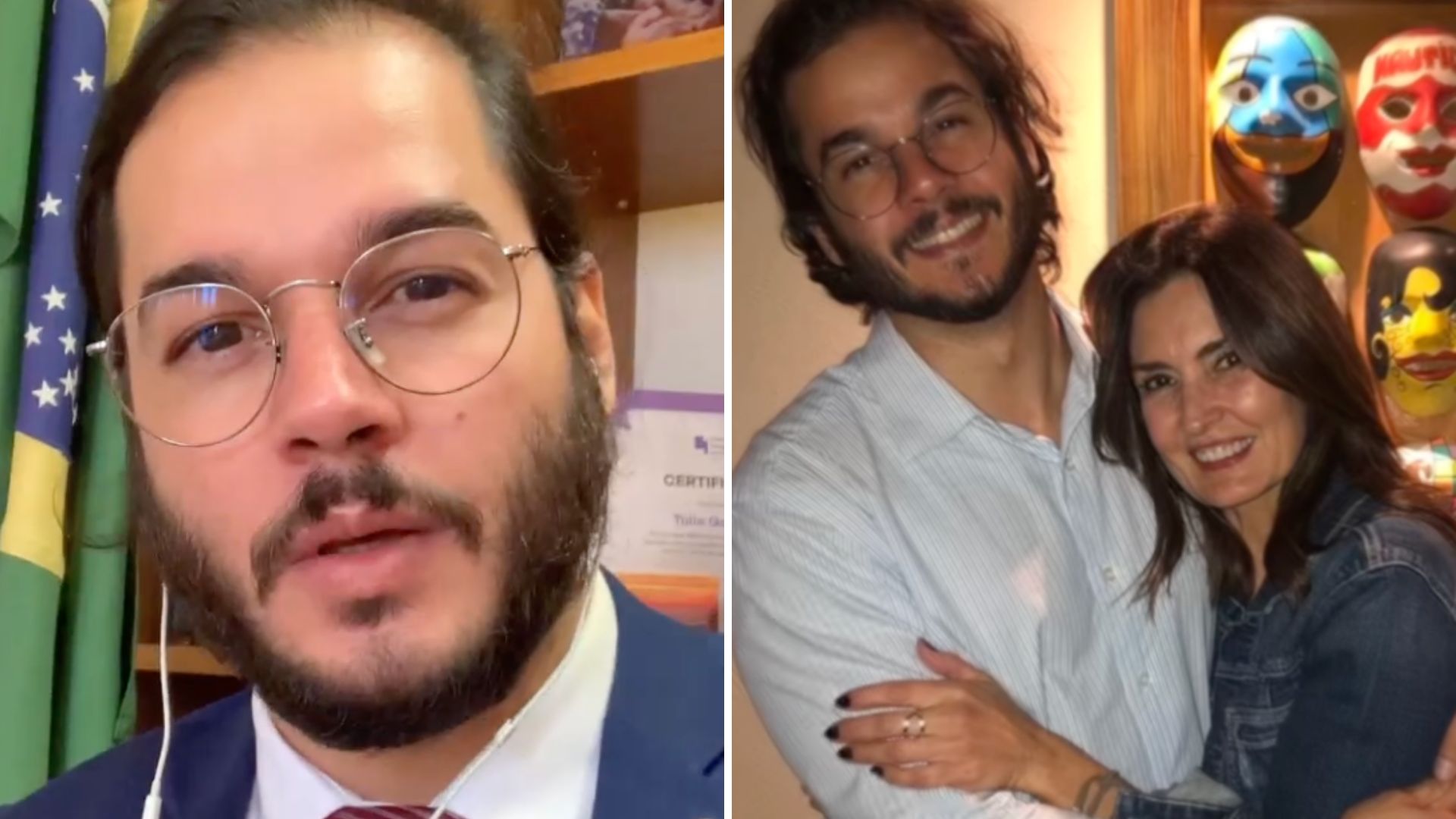 Túlio Gadêlha desabafa sobre boatos de crise com Fátima Bernardes: “Dezenas de vezes”