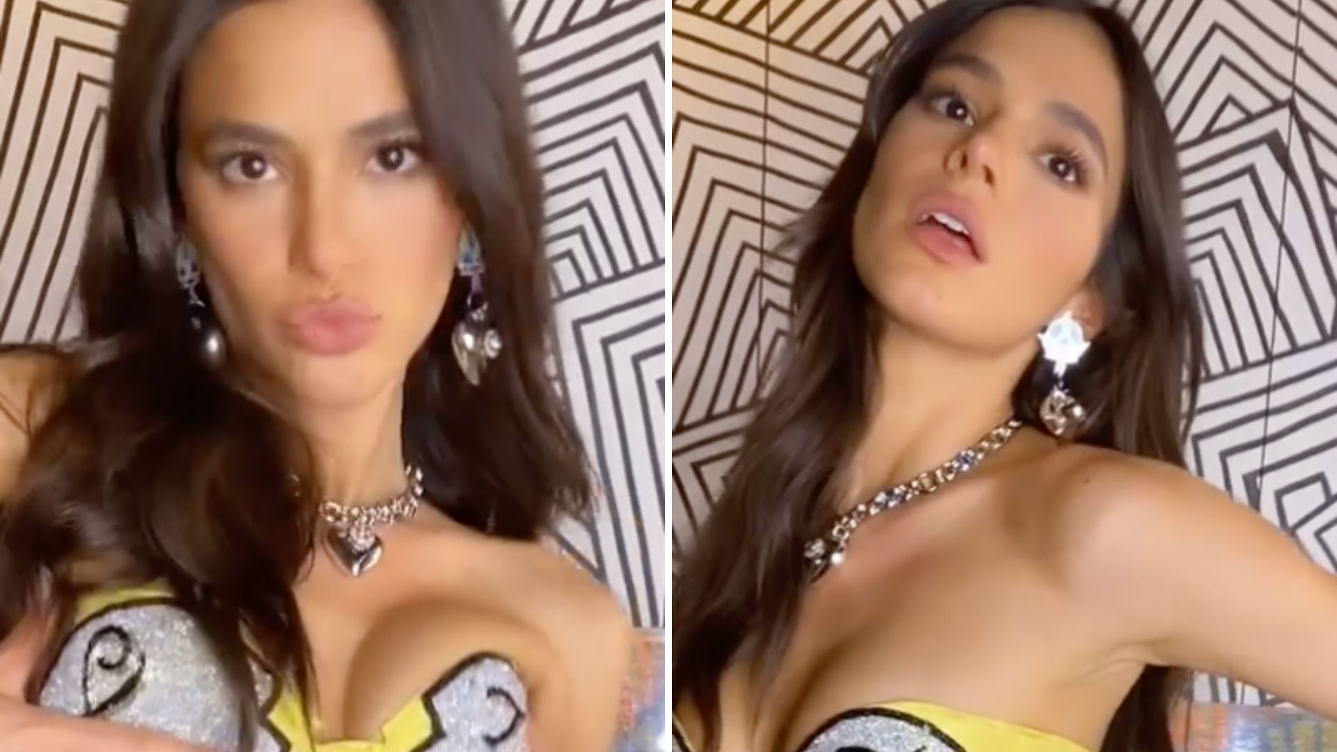 Bruna Marquezine sensualiza de top sem sutiã e deixa calcinha aparecer: “O poder da gata”