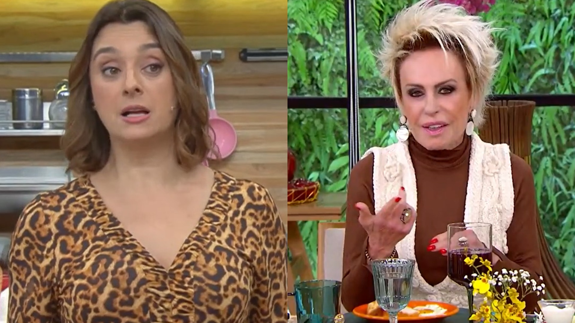 Catia Fonseca faz proposta para Ana Maria Braga ao vivo na Band: “Podia vir”
