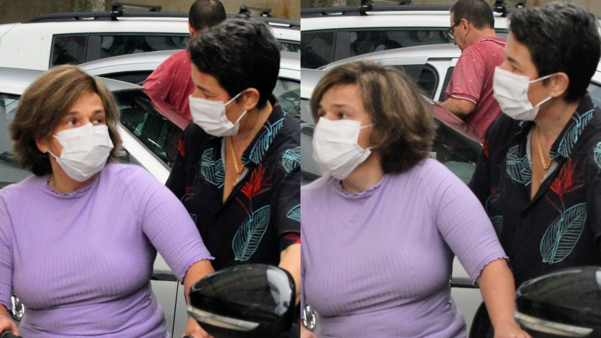 Claudia Rodrigues e namorada são surpreendidas por fã e recebem presente