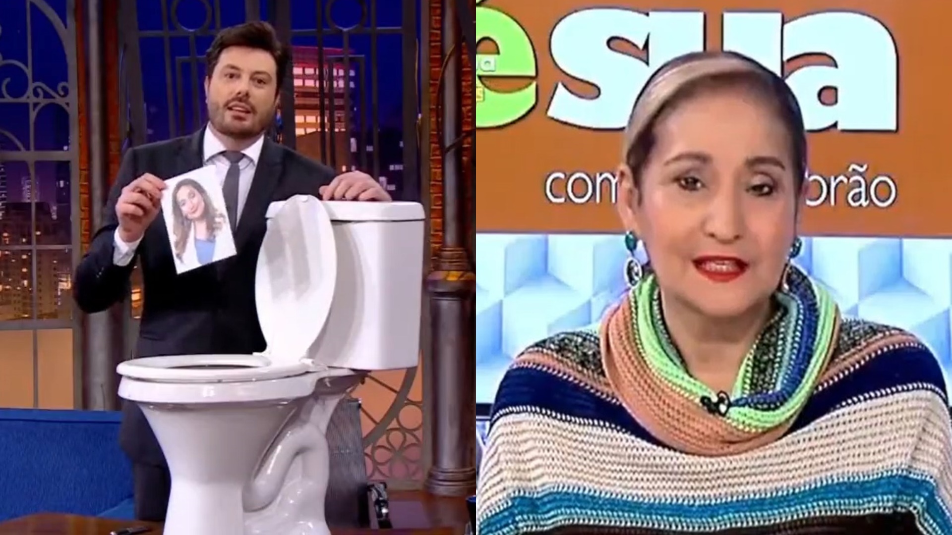 Danilo Gentili rebate ataque de Sonia Abrão e a coloca dentro da privada: “Um bosta”
