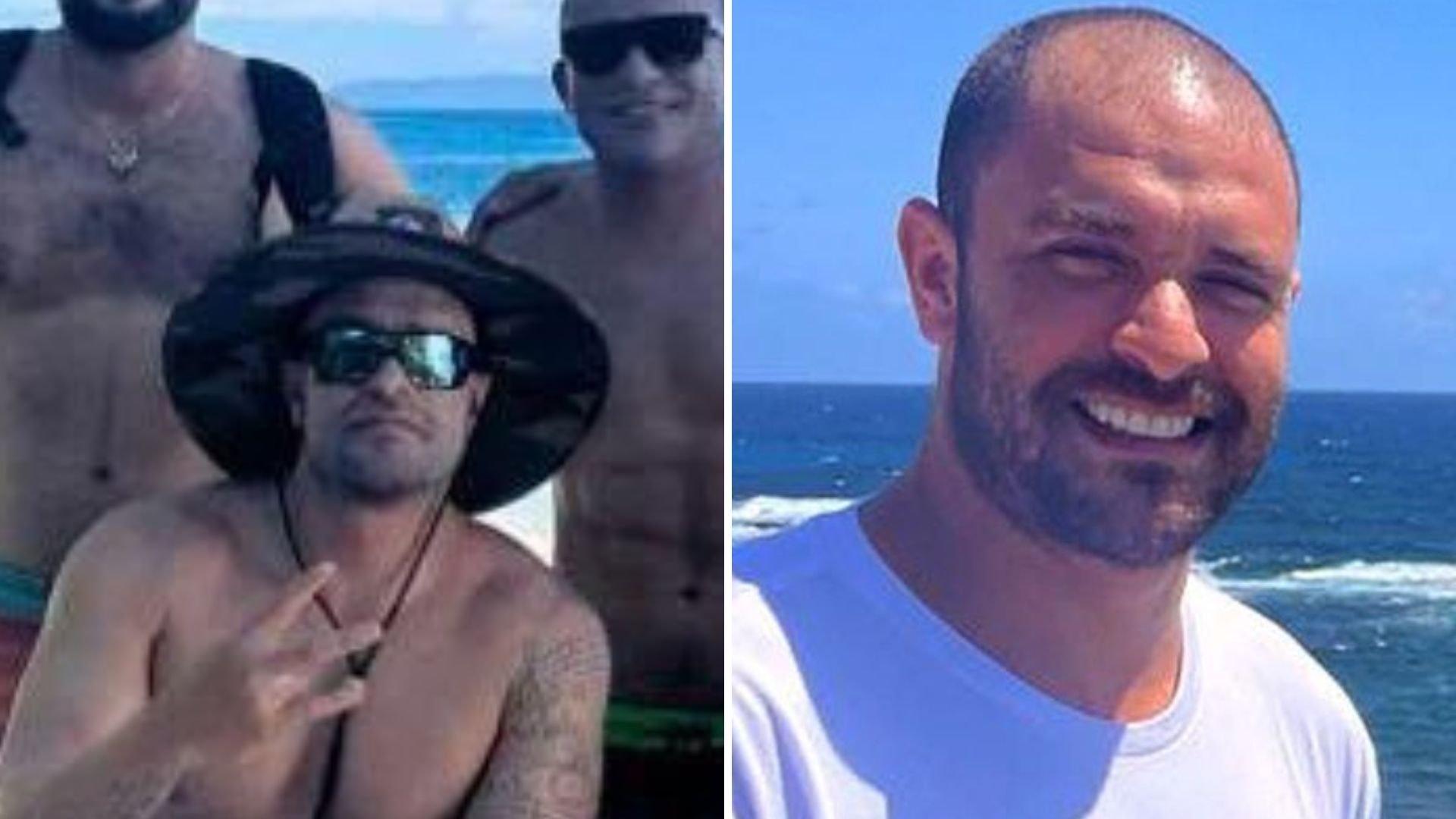 Diogo Nogueira reúne amigos na praia e mostra peitoral definido: “Igual vinho”