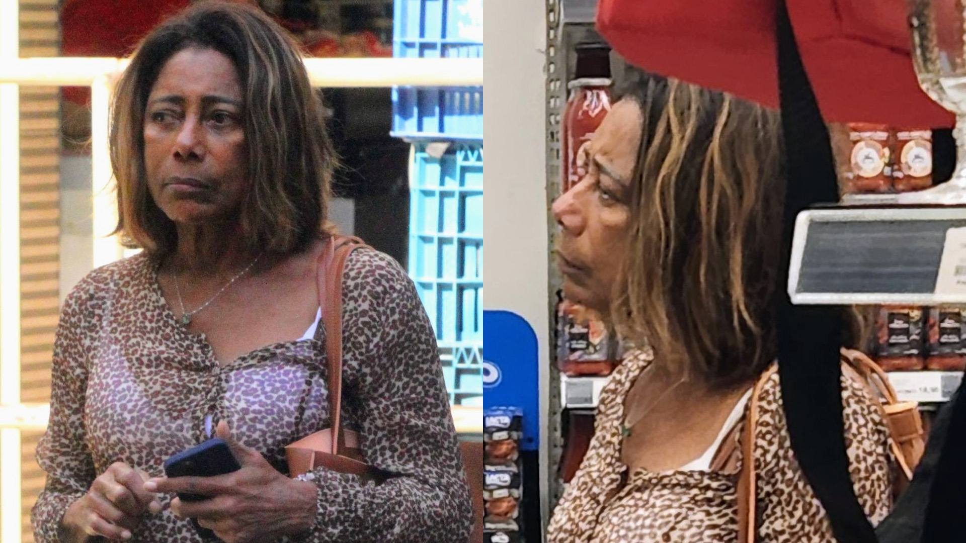 Glória Maria faz compras com vestido soltinho e se mistura com “povão”