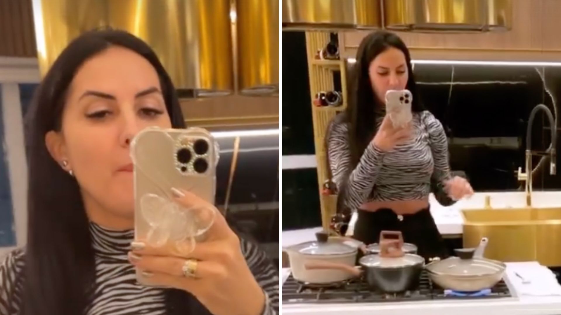 É ouro? Noiva de Zezé di Camargo mostra cozinha de novo tríplex e luxo impressiona