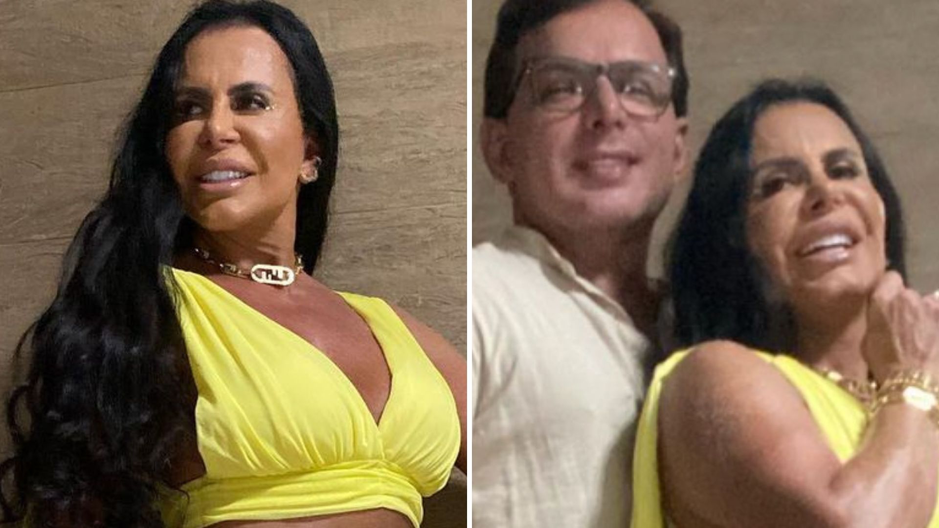 Gretchen escolhe look ousado e ganha encoxada do marido em foto: “Que química”