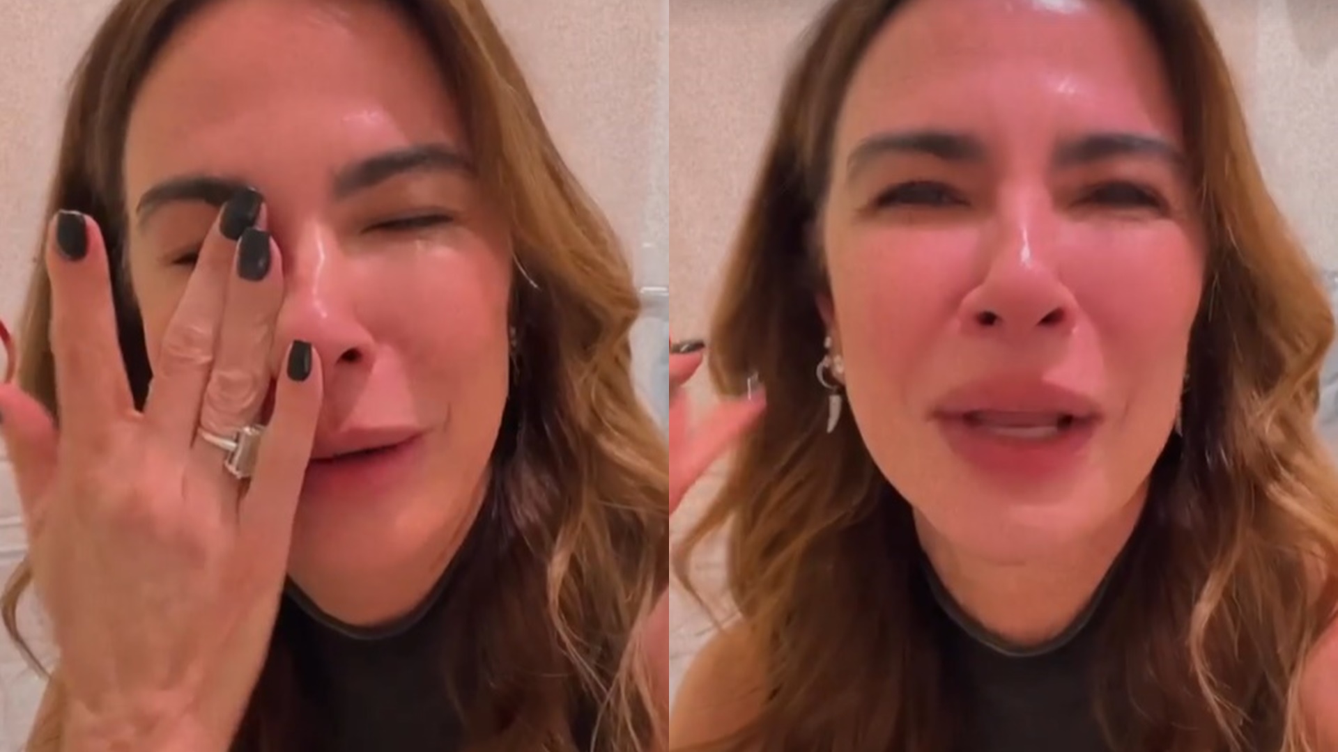 Luciana Gimenez tem crise de choro e ataca Leo Dias ao ter notícia do pai vazada