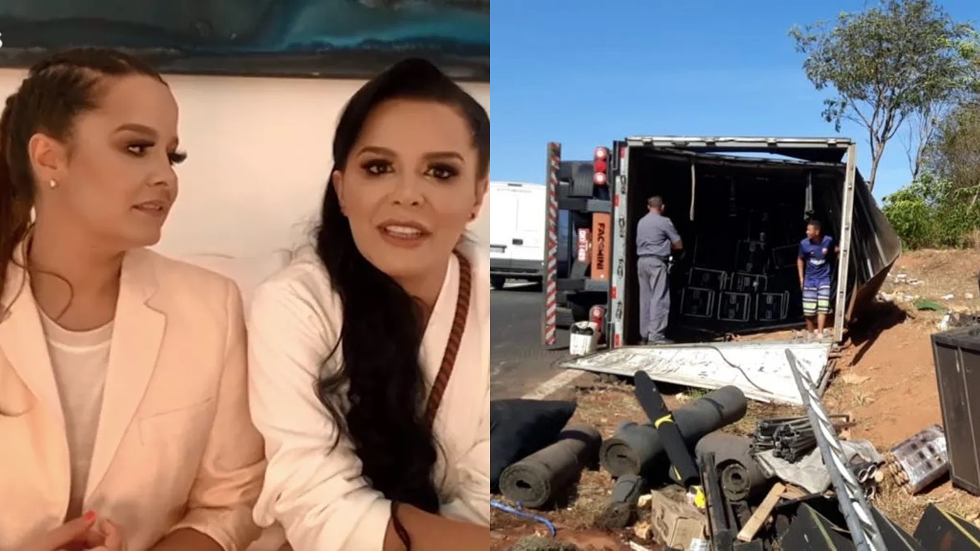 Equipe de Maiara e Maraisa se manifesta após acidente com carreta em estrada