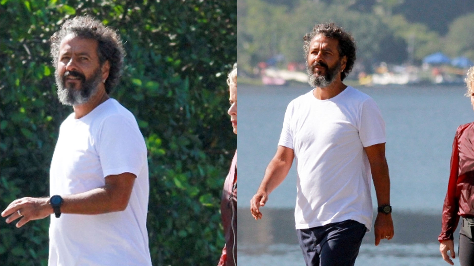 Esposa de Marcos Palmeira faz rara aparição com o marido durante caminhada no RJ