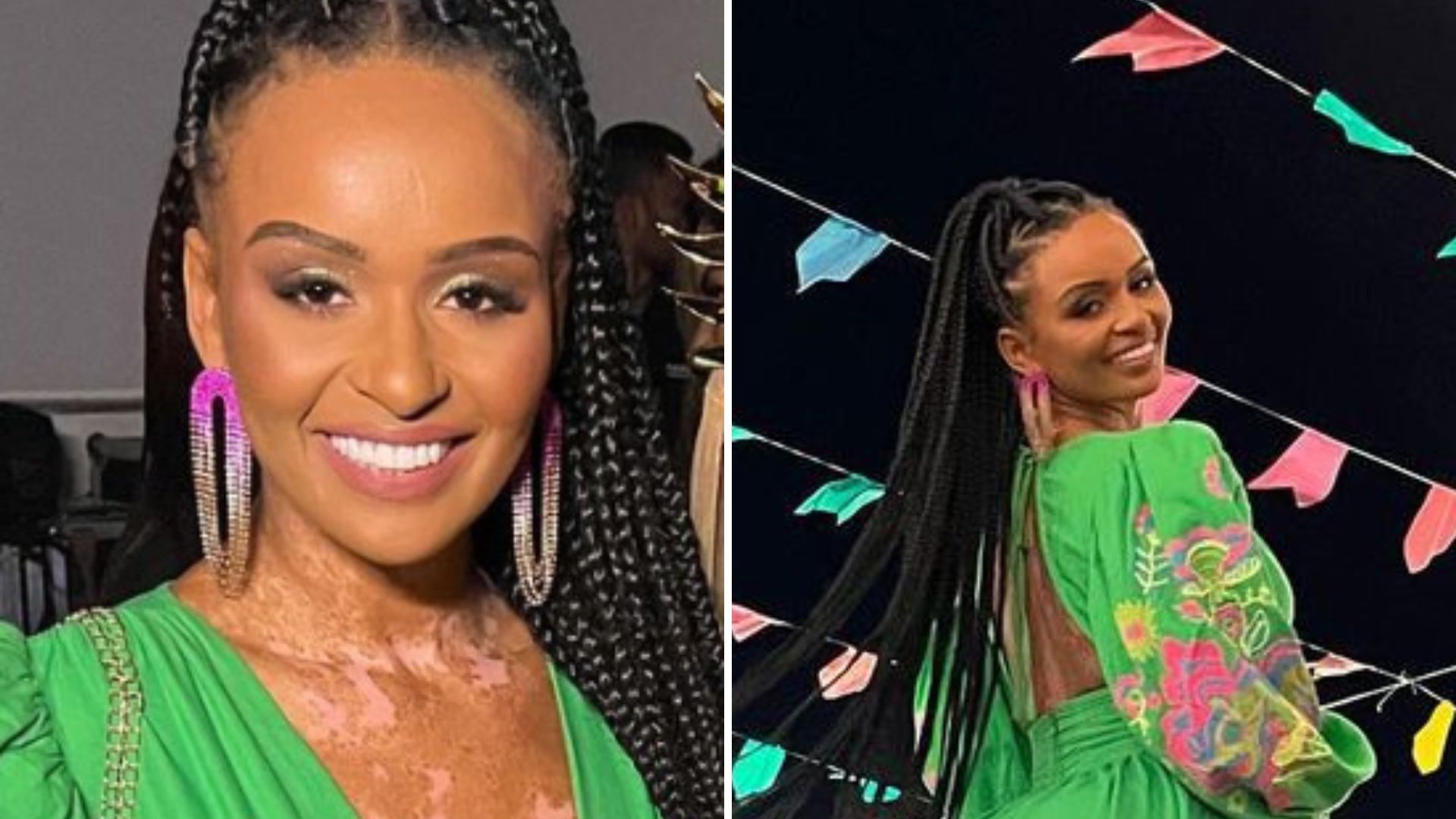 Ex-BBB Natália Deodato causa com vestido curtíssimo e botas rosa-choque: “Que pernas”