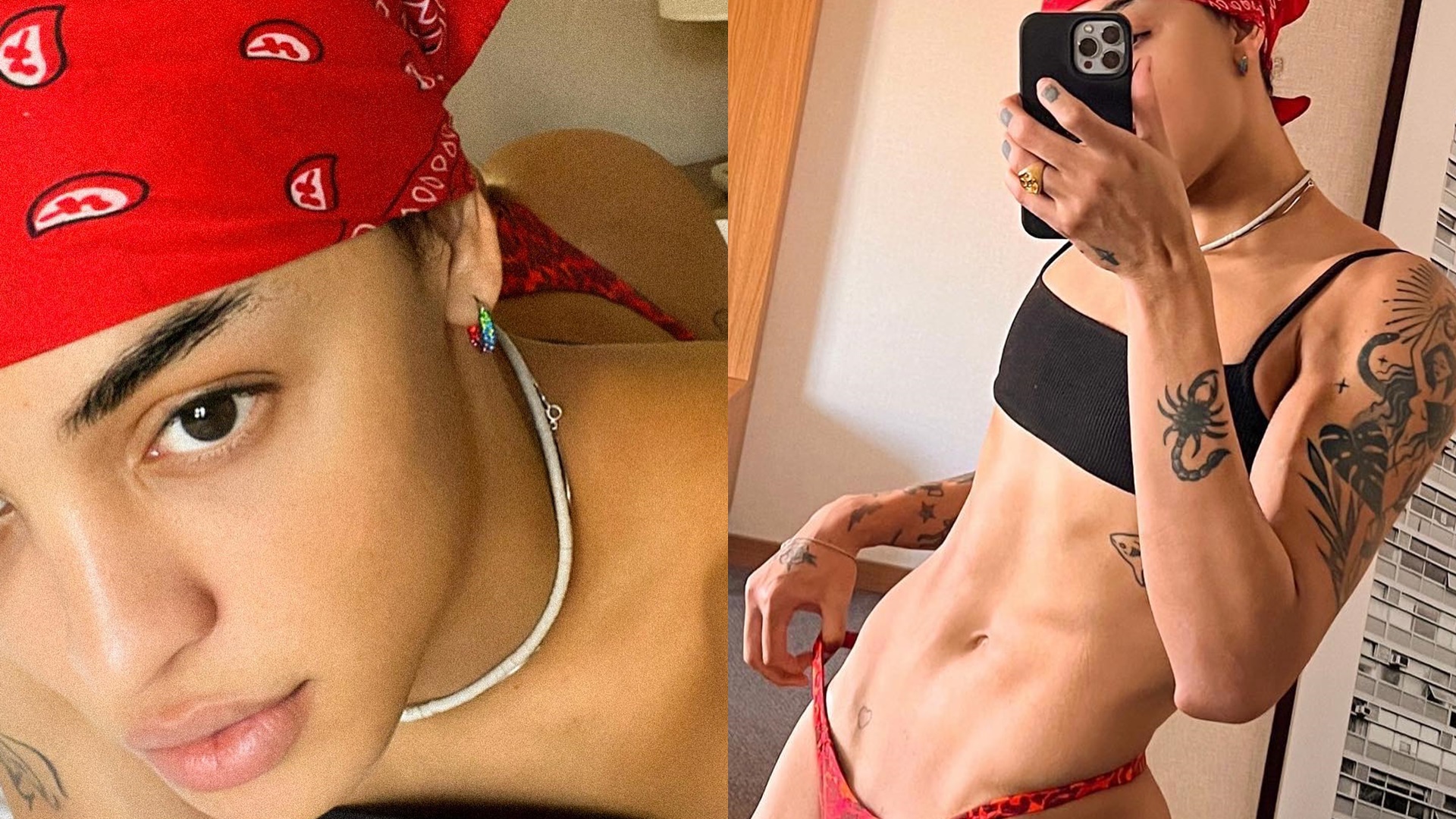 Pabllo Vittar empina o bumbum com calcinha de oncinha e expõe virilha cavada: “Deusa”