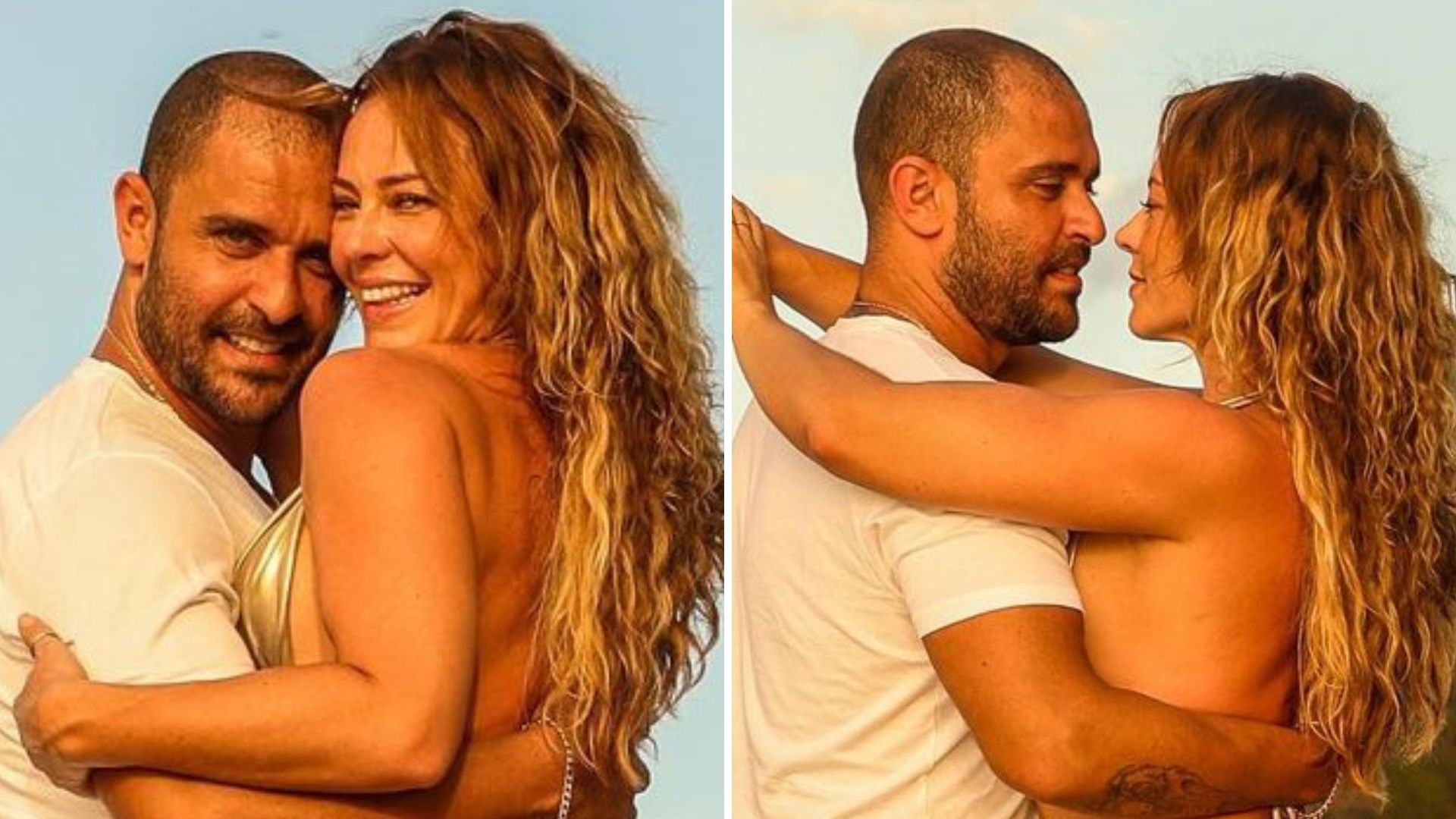 Paolla Oliveira empina de biquíni atolado e se agarra a Diogo Nogueira: “Saudade”