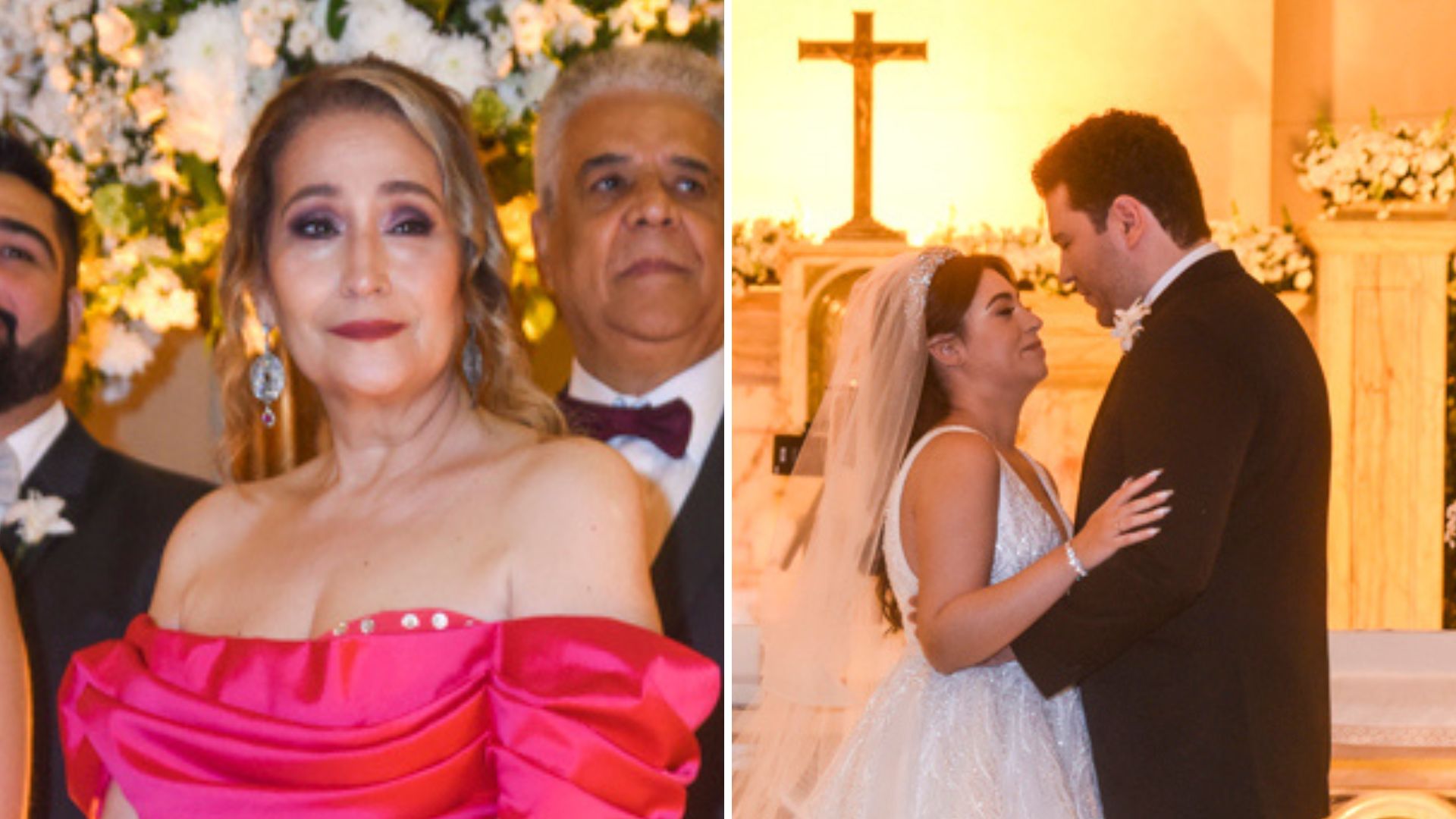 Sonia Abrão escolhe vestido ousado e casa o filho em cerimônia luxuosa para 400 convidados