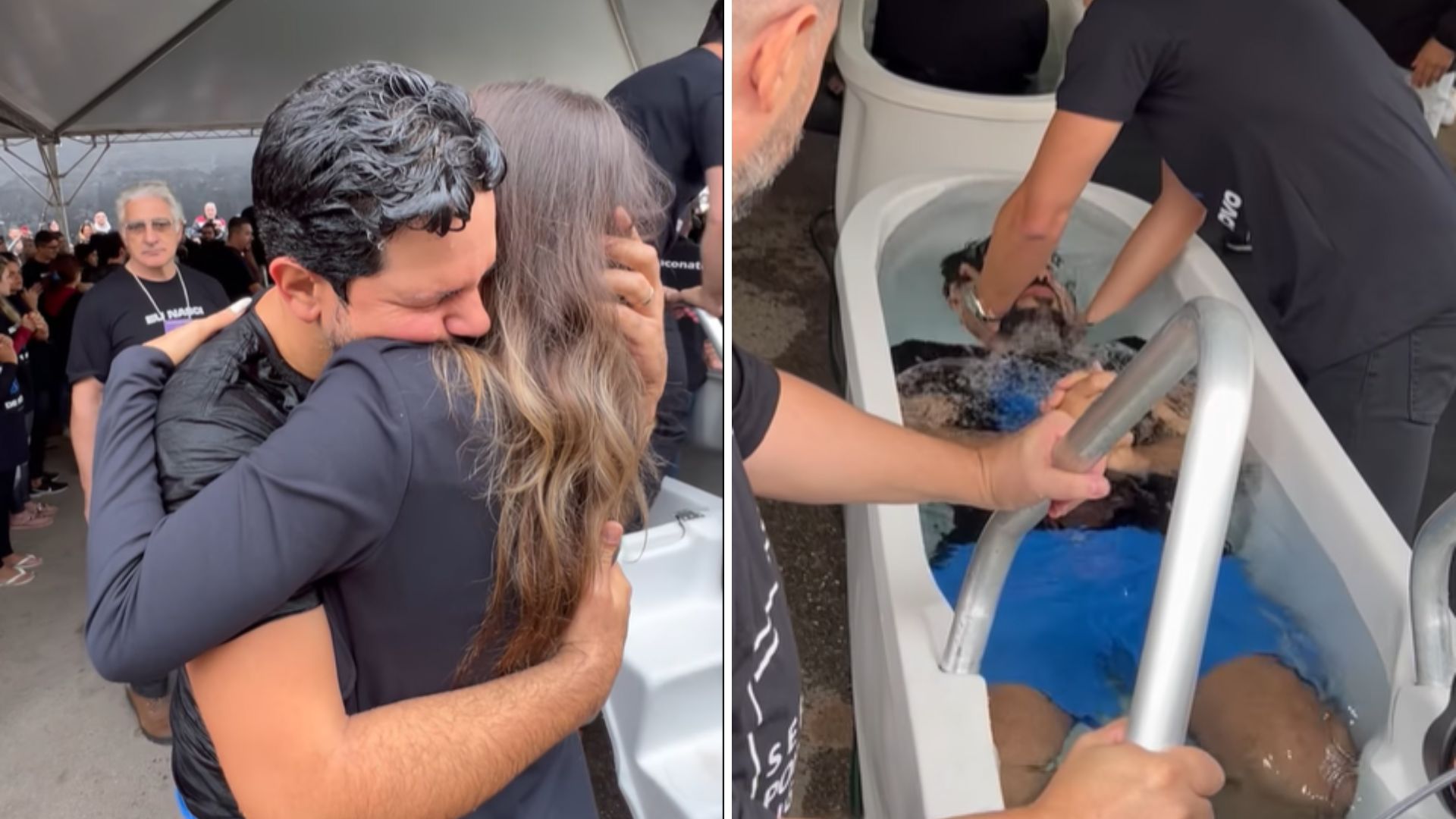 Sorocaba passa por batismo religioso e faz esposa cair do choro: “Na hora certa”
