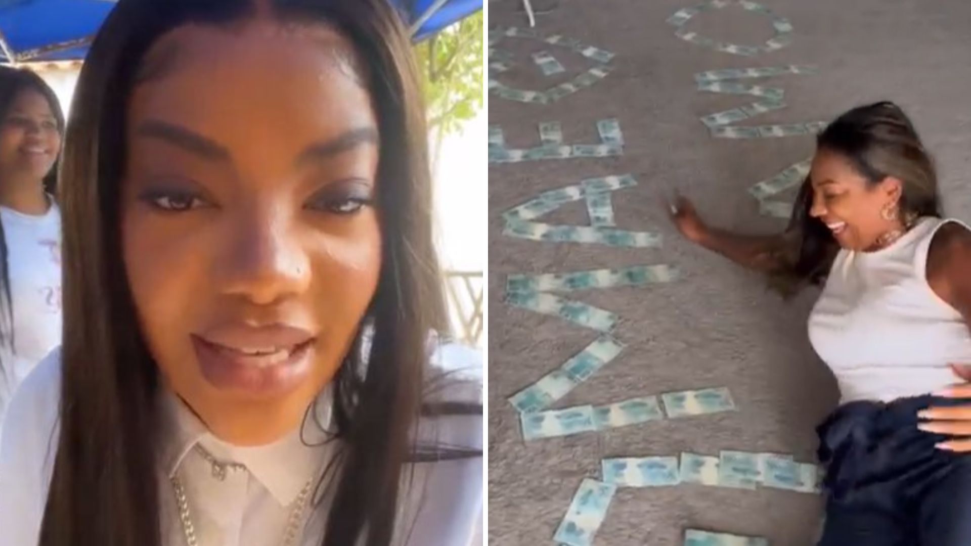 Tá podendo! Ludmilla dá presentão para mãe em notas R$ 100: “Olha os bolinhos”