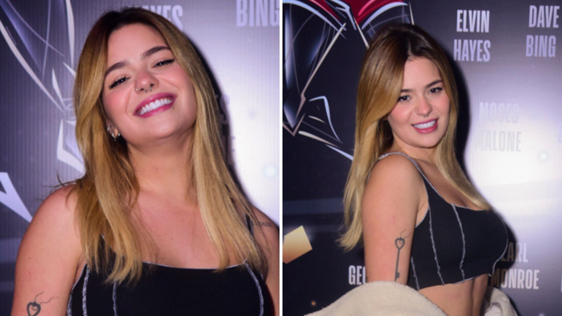 Ousada, ex-BBB Viih Tube tira o casaco em evento e mostra barriga lipada