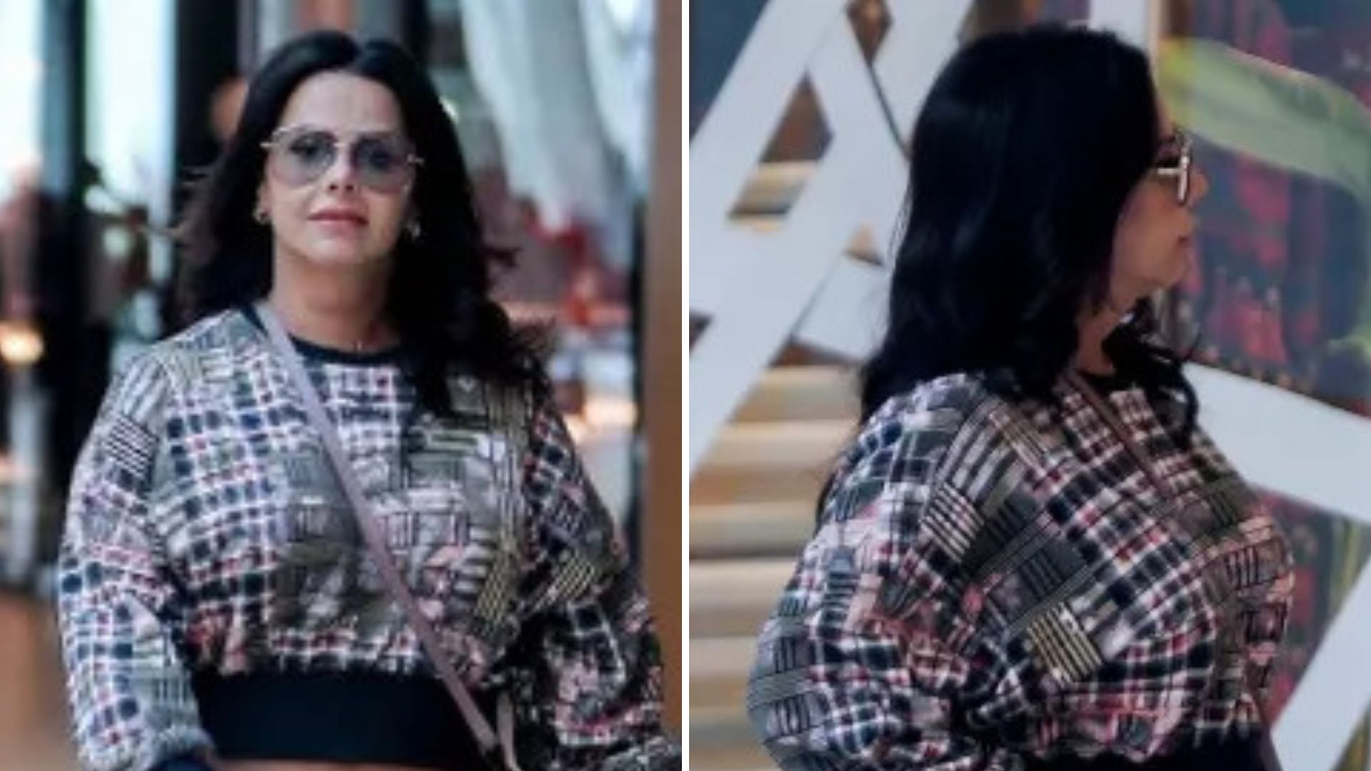 Grávida, Viviane Araújo vai às compras com barriga à mostra em shopping do Rio