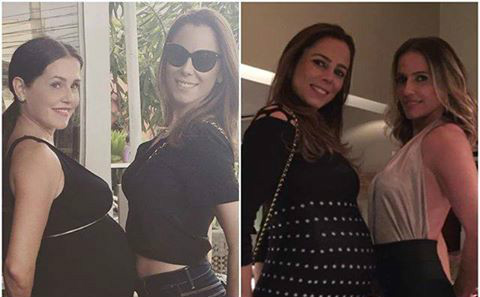 Deborah Secco posa com a irmã grávida, Bárbara