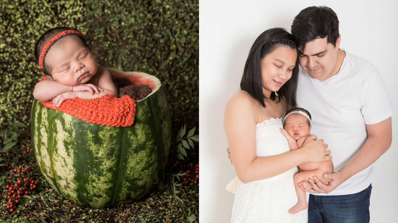 Jiang Pu, ex-Master Chefe, faz ensaio newborn com a filha Cecília