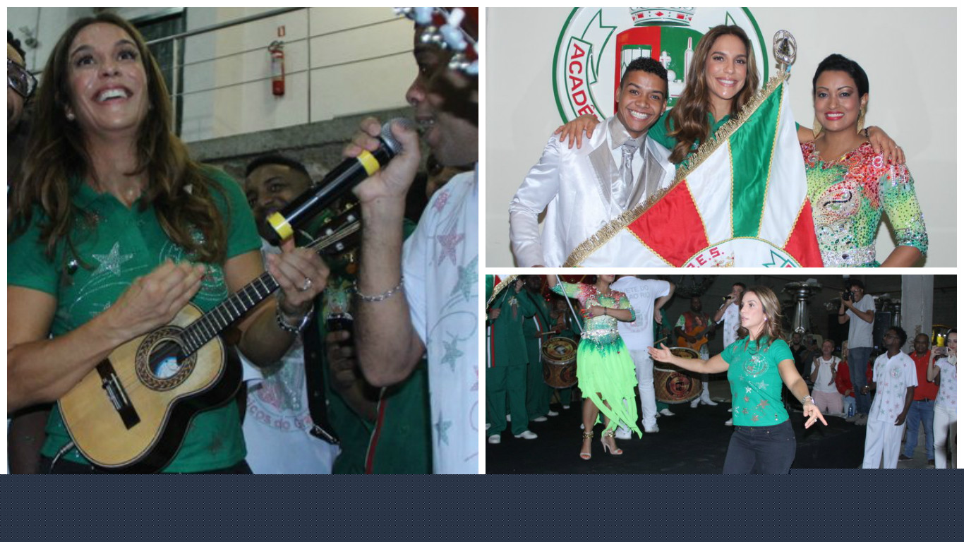Ivete Sangalo cai no samba em visita à Grande Rio