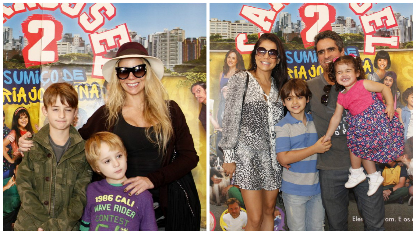 Dani Winits e outras celebridades levam filhos à pré-estreia do filme Carrossel 2