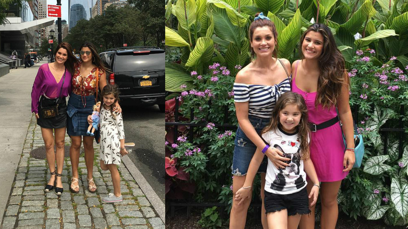 Flavia Alessandra passeia com as filhas em Nova York