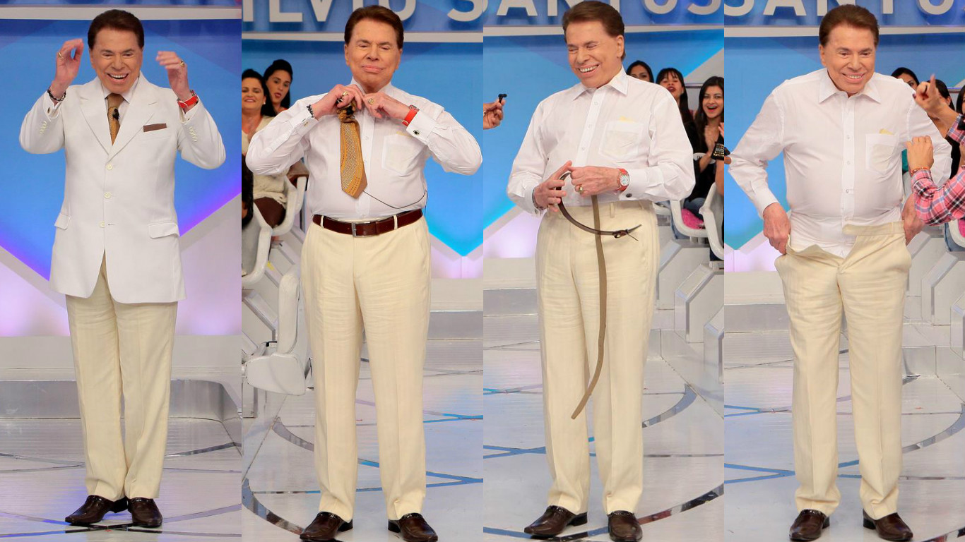 Silvio Santos surpreende mais uma vez e troca de roupa no palco