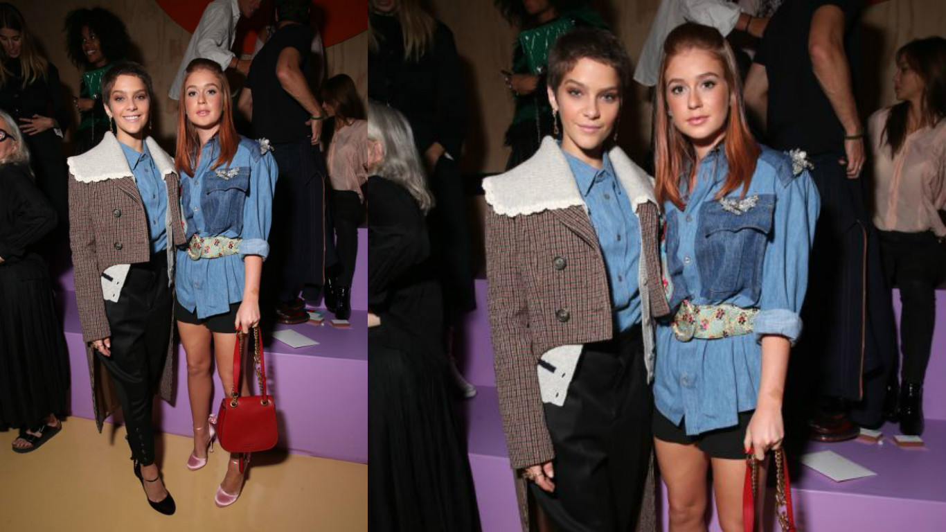 Isabella Santoni e Marina Ruy Barbosa vão a desfile durante a Paris Fashion Week