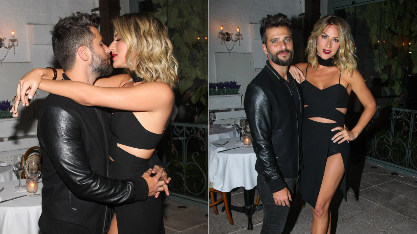 Bruno Gagliasso e Giovanna Ewbank participam de jantar em São Paulo