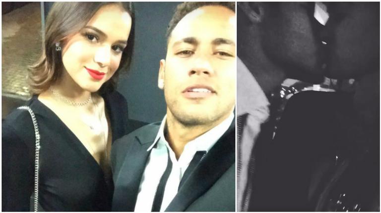 Bruna Marquezine e Neymar se beijam durante festa