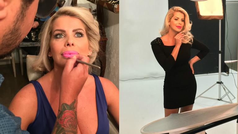 Karina Bacchi fotografa campanha de sua linha de produtos de beleza