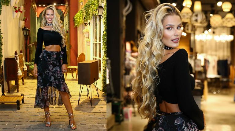 Yasmin Brunet estava diva em evento na capital paulista