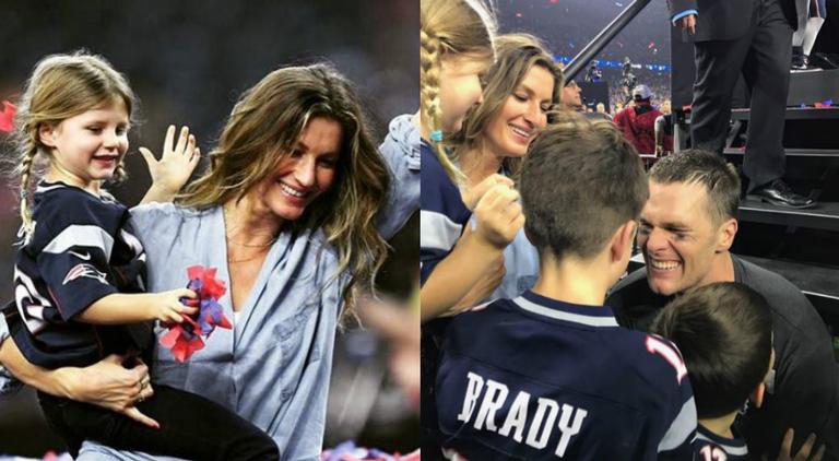 Gisele Bündchen enlouquece ao torcer para o marido no Super Bowl